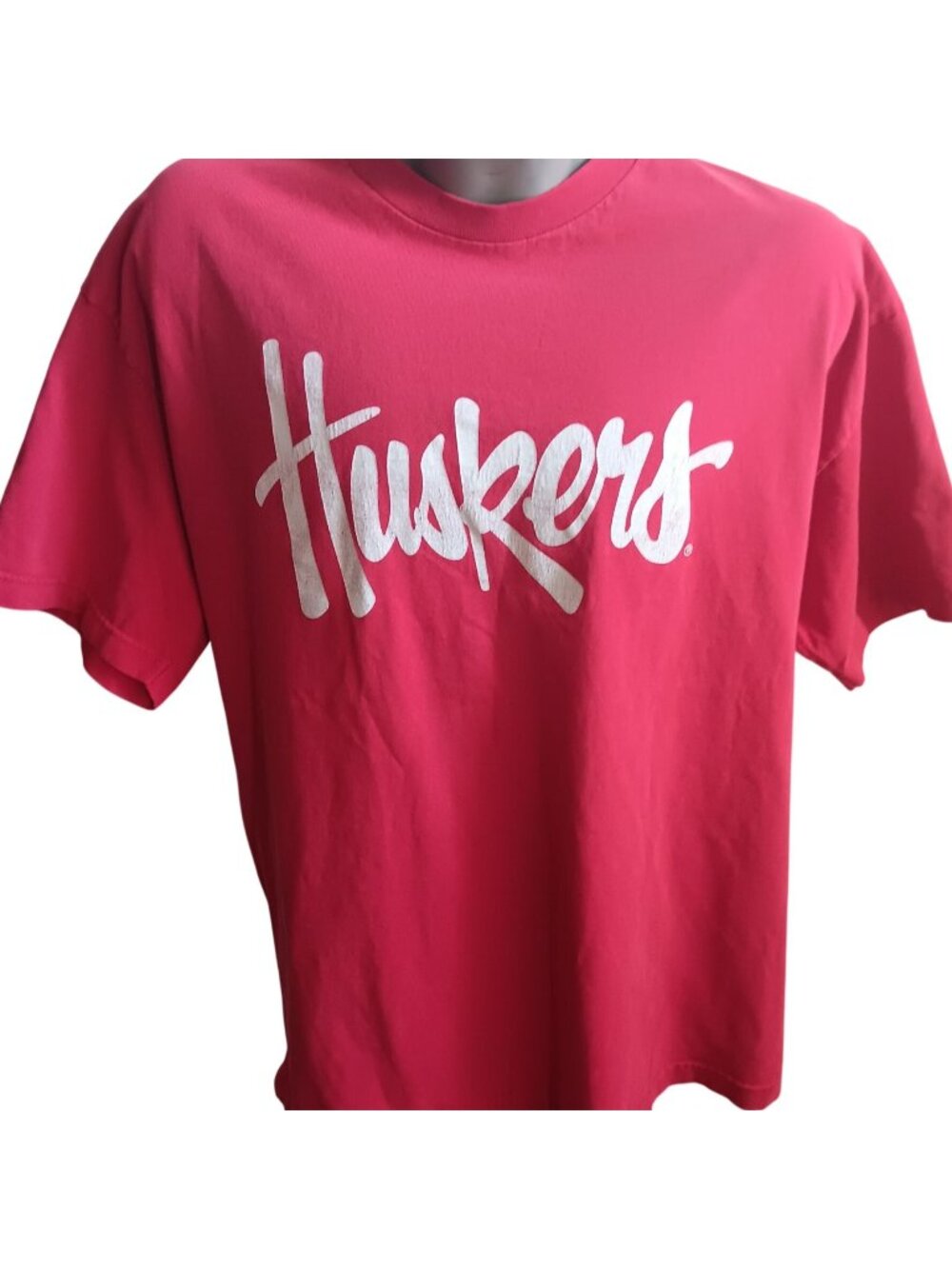 XL Vintage T-shirt Big Red Nebraska Huskers 90's Logo T-shirt Men's Cotton